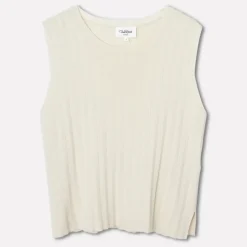 Dam Pierre Robert Finstickad Armlos Topp