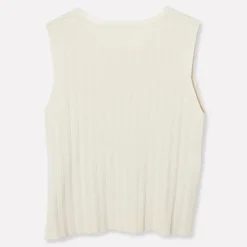 Dam Pierre Robert Finstickad Armlos Topp